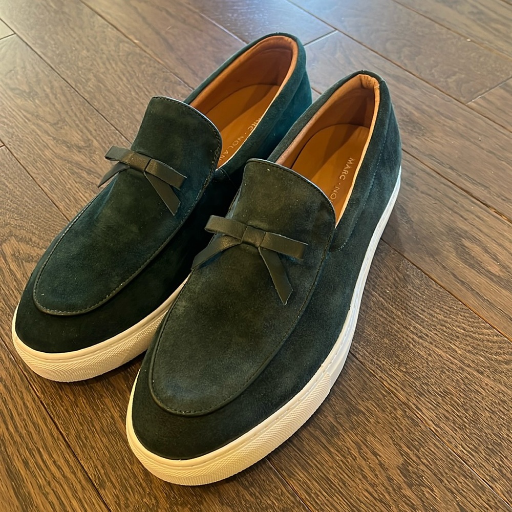 Marc Nolan Odell Green Suede Belgian Loafers Size 9 Shoes